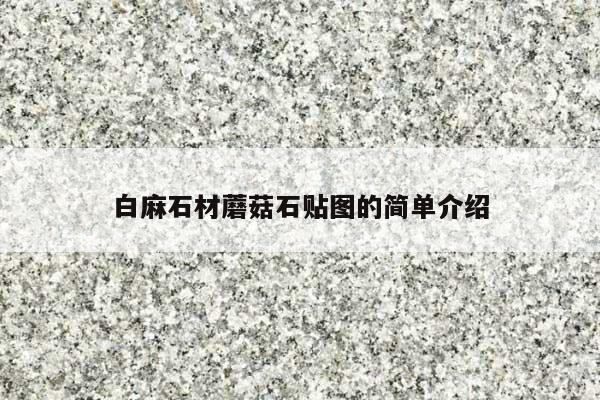 白麻石材蘑菇石貼圖的簡單介紹